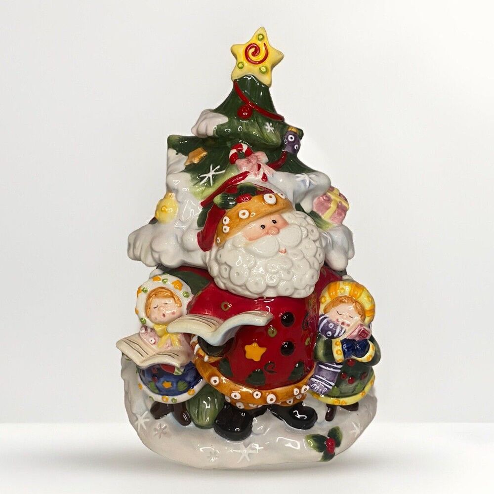 Fitz And Floyd Singing Santa Claus Christmas Tree Cookie Jar